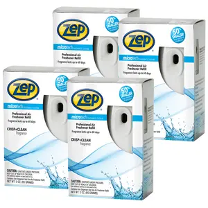 Zep Microtech Starter Kit Metered Air Freshener Dispenser and One Crisp & Clean Fragrance Refill - 3 Ounce  ZUMFKIT14 - Great for Odor Control in Kitchen, Bathroom, Bedroom, and MORE