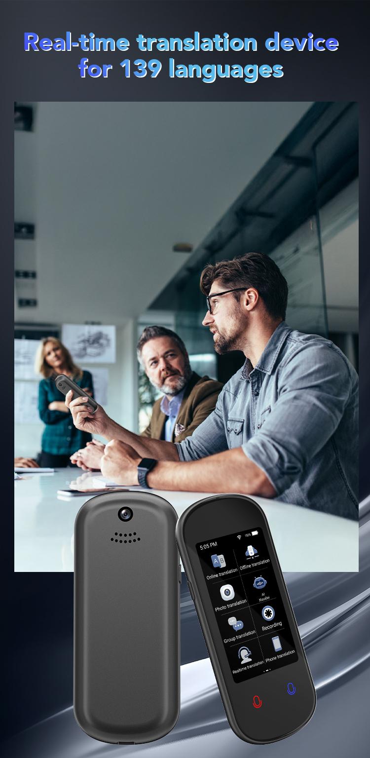 AI intelligent multilingual translation Language Translator Device, Instant Translator with 3.1" Touch Screen & 139 Languages, Real Time Smart Voice Photo Translator, Offline Online Translation for Business Learning Travel