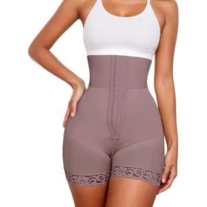 Tummy Control Shapewear for Women Strapless Fajas Colombianas Body Shaper Shorts Butt Lifter with Zipper Crotch natural look plus  curves Beige Basic Panties Nylon Seamless High Waist Womenswear