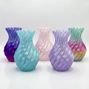 Flower Vase - Twisted Unique Vase Decorative Flower Decor - Perfect for Mother's Day - 3D Printed - Eco Friendly Plastic Plants Gift Room