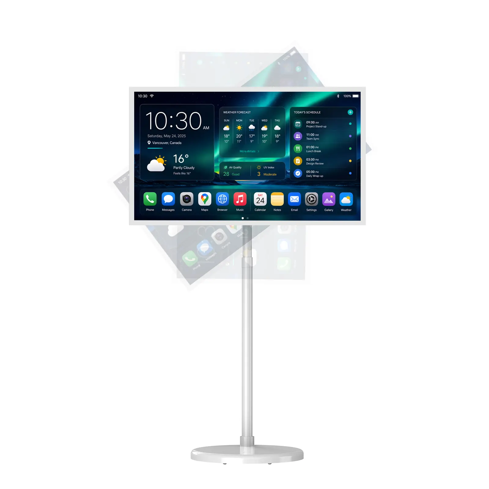 MWE 32-inch Portable Gaming TV - 2K Touchscreen Smart LCD, 8GB RAM+128GB Storage, Touch + Voice Remote, 4 Hours Cordfree Play, Android OS, 13MP Magnetic Camera, Google Play Support, Whiteboard Function, 10000mAh Power Bank, HDMI TV Output, USB Compatible,
