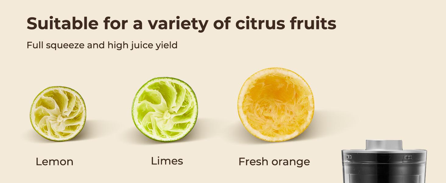 FOHERE Electric Citrus Juicer Squeezer, Automatic Orange Juicer with Power Cord, One Touch Operation, Portable Juicer Suitable for Lemon, Citrus Fruit, Easy to Clean, Silver