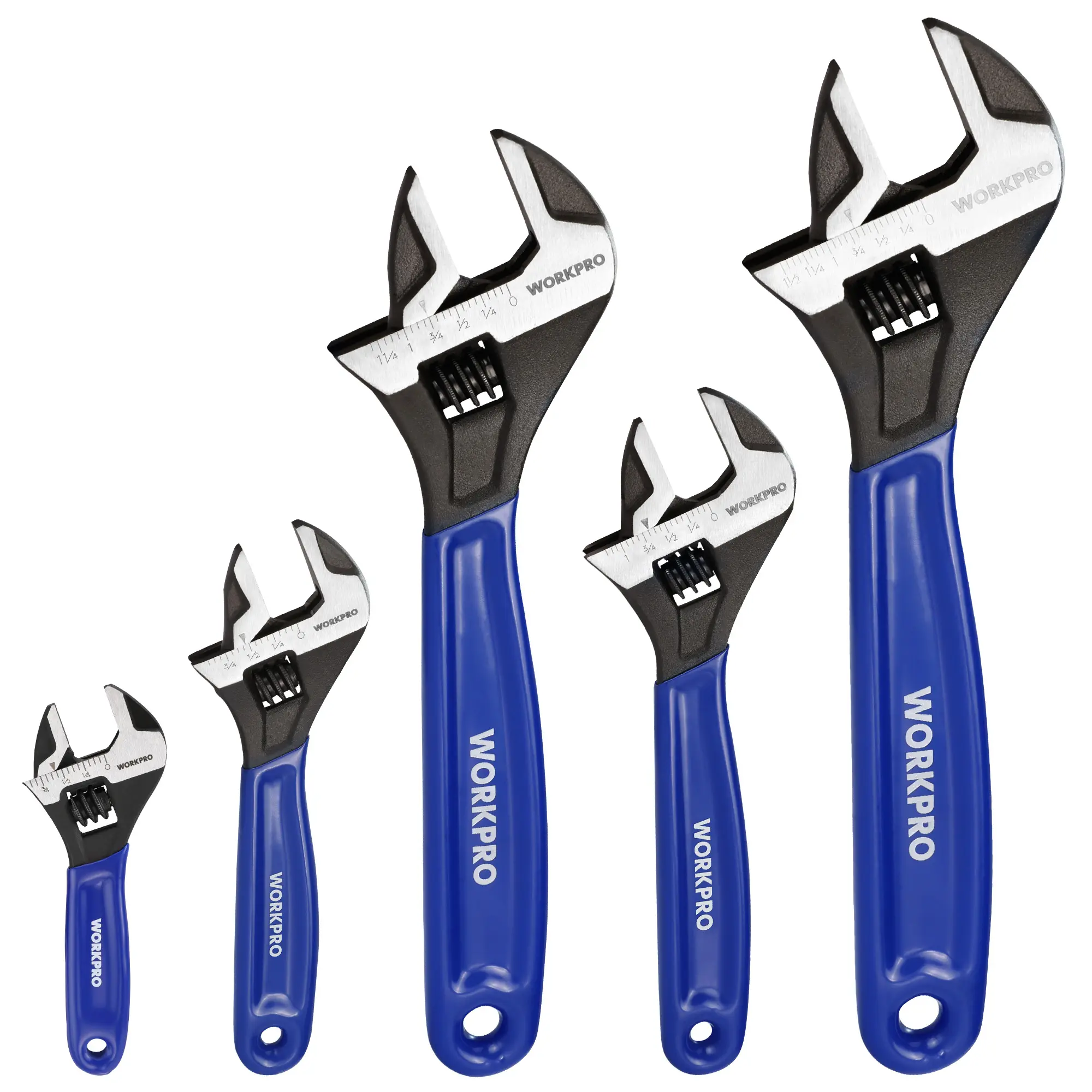 #backtoschool WORKPRO Adjustable Wrench, Cr-V Steel Wrench, Wide Jaw Black Oxide Wrench, Metric & SAE Scales, for Home, Garage, Workshop and DIY