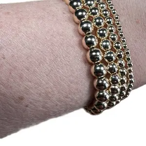 5mm 14k Gold Filled Smooth Round Bead Bracelet