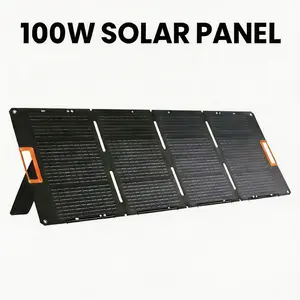 Charger 100W/200W/400W Lightweight Foldable Portable Solar Panel with Supporting Stand,  IP65 Waterproof Ideal for Home Emergency Power, Outdoor Camping, Vehicle Maintenance & Job Sites Surge Station High-Capacity Fast-Charging
