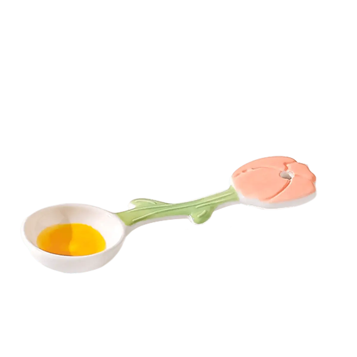KawashimaYA Ceramic Soup Spoons - Small Cute Dessert Spoons for Kitchen & Dining, Set of 4