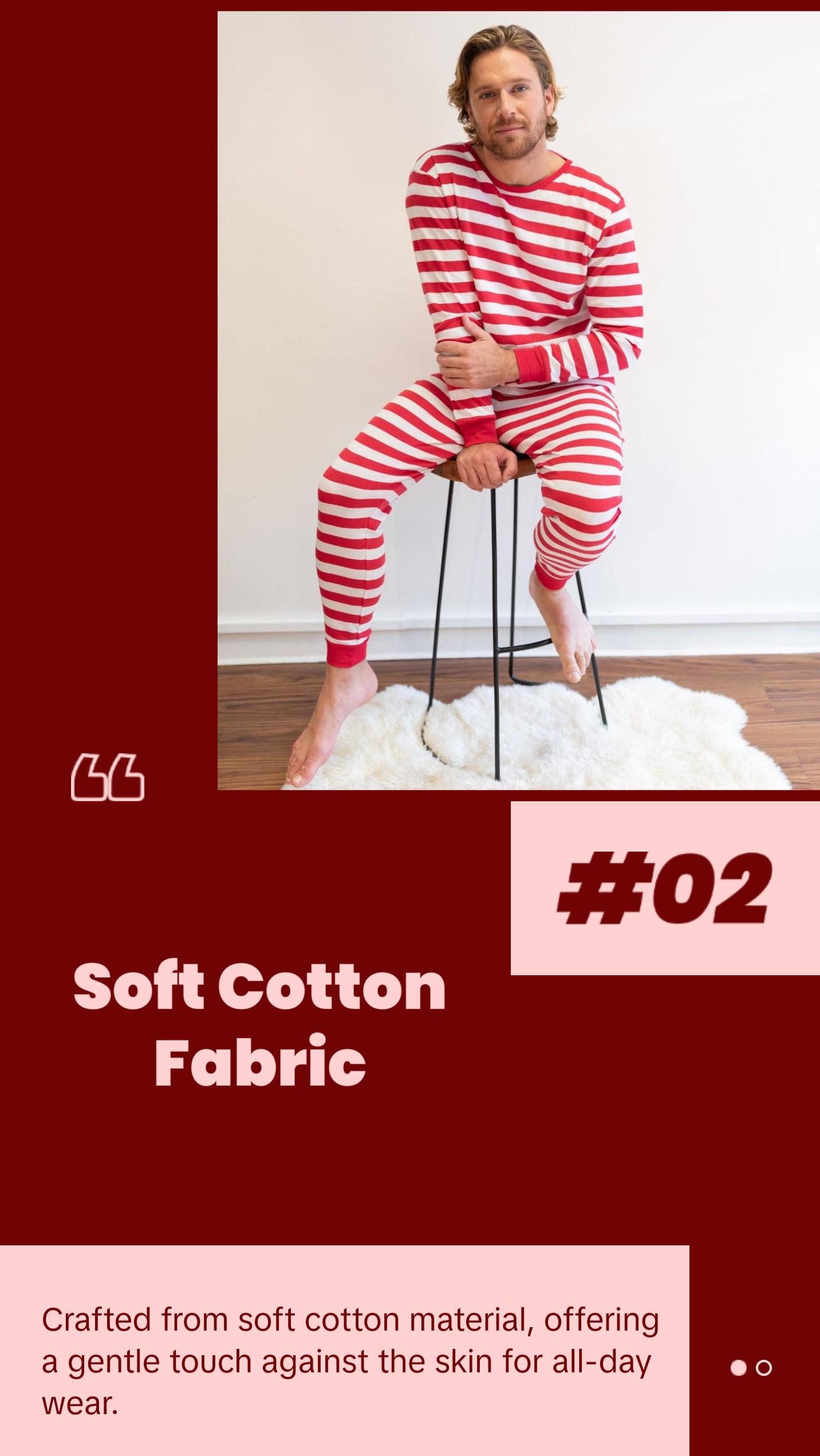 Men's Red & White Stripes Pajamas