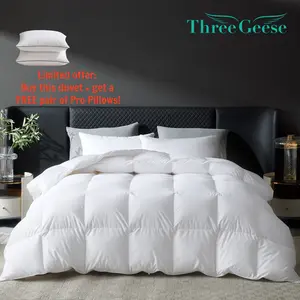 【Three Geese Ultra down duvet Insert】-100% Organic Cotton 90% Down ,Royal treatment,King Size 106x90 Fluffy & Warm ,Machine Washable,Bedding Qulit-#TikTokShopSpringGlowUp