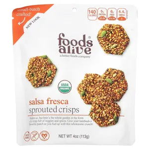 Foods Alive Sprouted Crisps, Salsa Fresca, 4 oz (113 g)