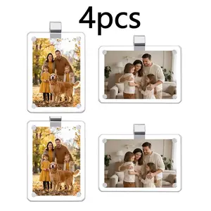 Magnetic Car Sun Visor Photo Clips 2-Pack Clear Acrylic Display Frames for Family Pet Photos Easy Clip Driver Gift Daily Use Set Vehicle
