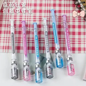 4PC-0.5mm creative needle tube-shaped neutral pen, simulated syringe-shaped neutral pen - English three-color random