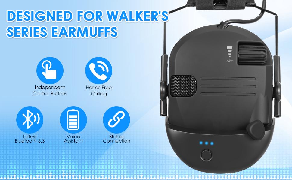 Bluetooth Adapter Mod for Walker's Razor Electronic Earmuffs & Howard Leight's Impact Sport, Convert Wired Ear Muffs to Wireless, Rechargeable, Bluetooth 5.1 Receiver w/ Type-C Port, Button Control, Supports Calls, Music, Voice Assistant Bluetooth Adapter Mod for Walker's Razor Electronic Earmuffs & Howard Leight's Impact Sport, Convert Wired Ear Muffs to Wireless, Rechargeable, Bluetooth 5.1 Receiver w/ Type-C Port, Button Control, Supports Calls, Music, Voice Assistant