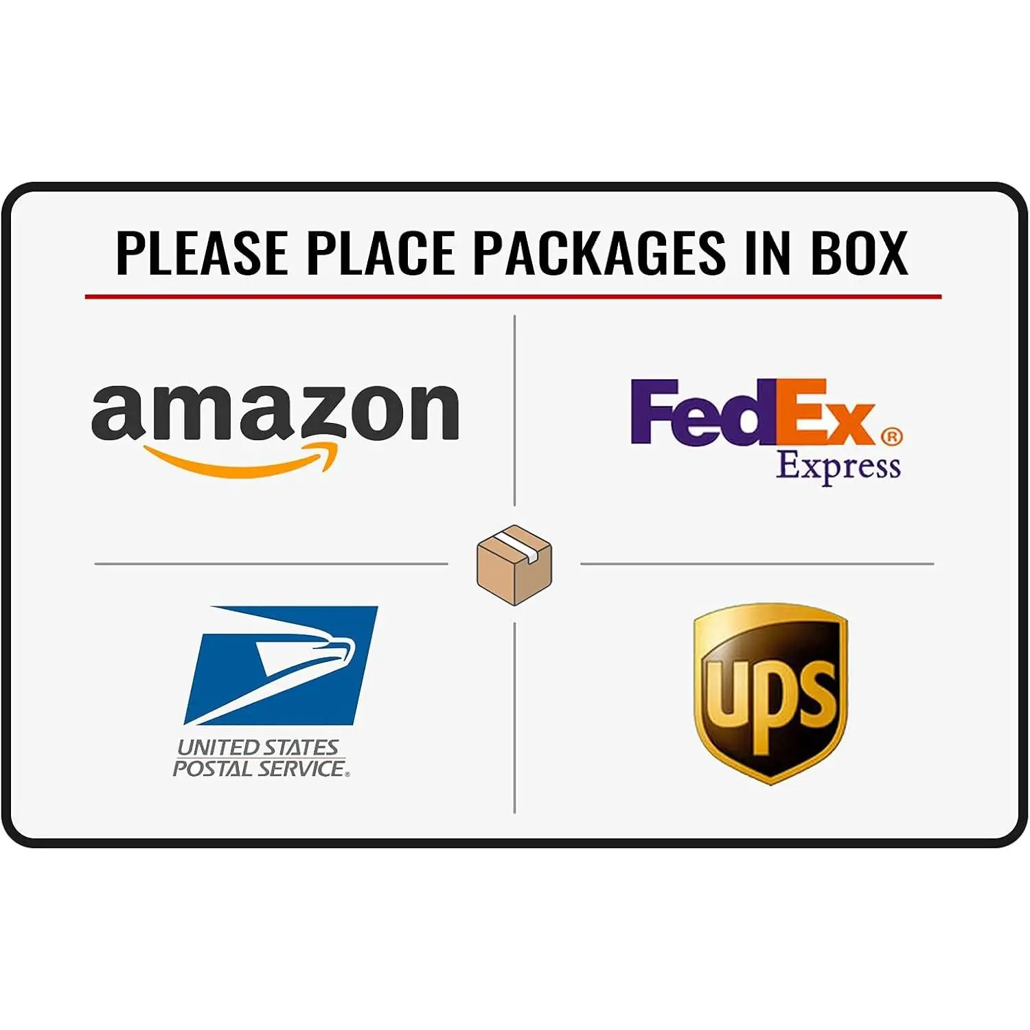 Bestylez Please Place Packages in Box Delivery Sign for Outdoor Use 12 x 8 Inch, Metal Signs, Yard Sign,dorm decor,dorm room decor