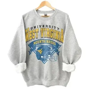 [Sale Up To 30%] + [Free Ship] West Virginia University Mascot Sweatshirt, Unisex Cotton Crewneck Sweatshirt For Men and women