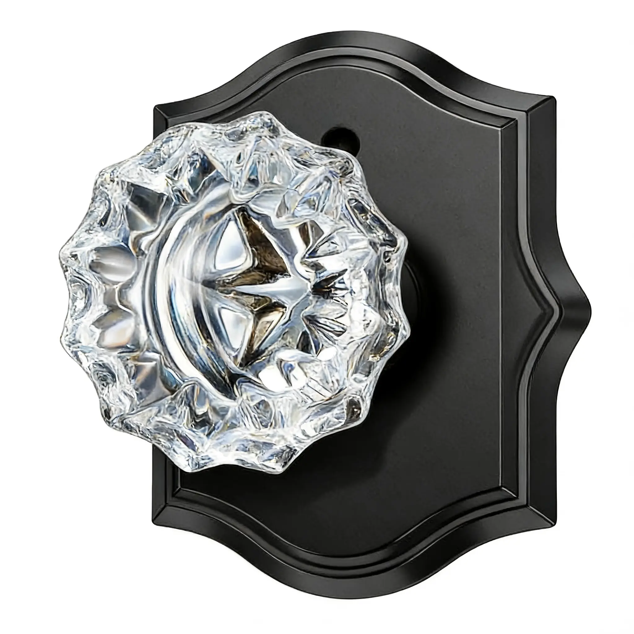 Vintage Crystal Glass Door Knob | Privacy Lock for Bedroom Bathroom Interior