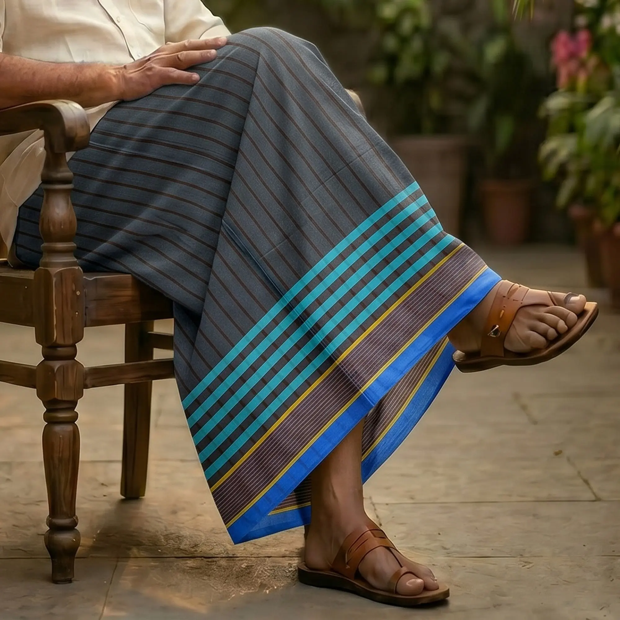 RegularX Cotton Lungi with Hand-Stitched Finish
