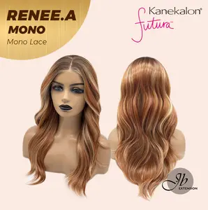 JBEXTENSION RENEE.A MONO Monofilament Handmade Wig 6X5 Full Monofilament Hand Tied Top Wig 22 Inches Cowboy Copper Mono Lace Wig With Anti-slip Silicone Strips Glueless Wig RENEE.A MONO【BENDY EAR TABS】