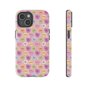 Candy Hearts Valentine's Day Tough Phone Case  IPhone 16 15 14 13 12 11 X 8 Plus