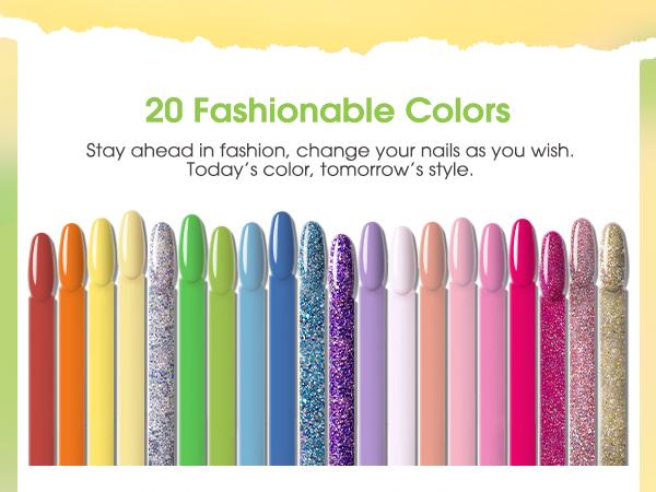 ROSALIND 23Pcs Mini Gel Nail Polish Set - 20Colors Trendy Bright Gel Polish with Base Coat Glitter Glossy Matte Top Coat for All Seasons Beauty Nail Supplies Girl Cute Gifts Requires UV ROSALIND 23Pcs Mini Gel Nail Polish Set - 20Colors Trendy Bright Gel Polish with Base Coat Glitter Glossy Matte Top Coat for All Seasons Beauty Nail Supplies Girl Cute Gifts Requires UV