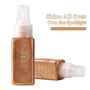 Diamond Highlighter Powder Spray Waterproof High Gloss Glitter Body Bronzer Highlight Powder Face Contour Illuminator Makeup Glow Cosmetic Radiant Shimmering Highlighter Powder Natural Skin Tone Portable Makeup Tool for Women