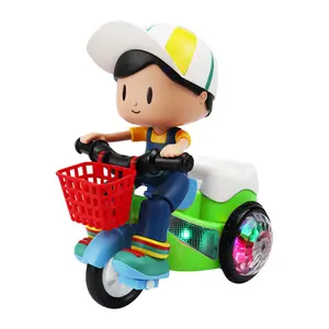 Kids Electric Stunt Tricycle Toy with Lights Music Wiggling Action & Obstacle Avoidance Fun for Toddlers Gift Idea