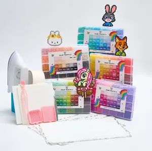 PixieBeads 48 / 72 / 96 / 120 All-In-One Starter Combo, 500ct per Color, 2.6mm Premium Fuse Beads, DIY Pixel Craft Kit: PixieBeads, Premium Tool Set & Iron