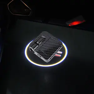 2pcs GMC Universal Carbon Fiber Door Welcome Lights - Stylish LED Door Projector Lights for GMC Models, Easy Installation, Durable Design, Enhances Vehicle Aesthetics - Perfect Upgrade for GMC Trucks & SUVs(Battery Not Included)