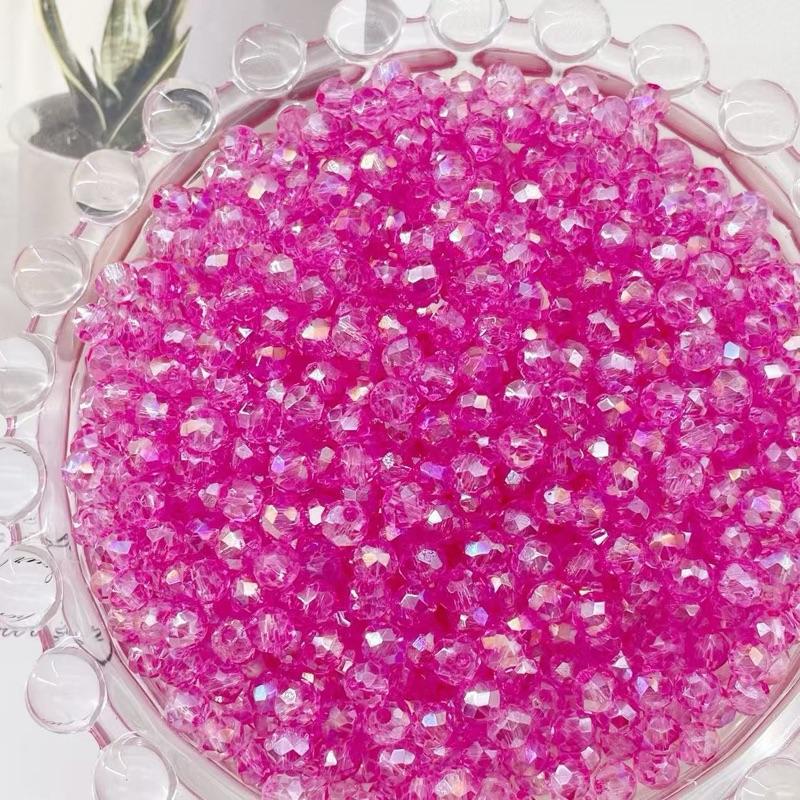 【C003】DIY 6mm   flat crystal faceted glass beads Porcelain beads bracelet kit jewelry making