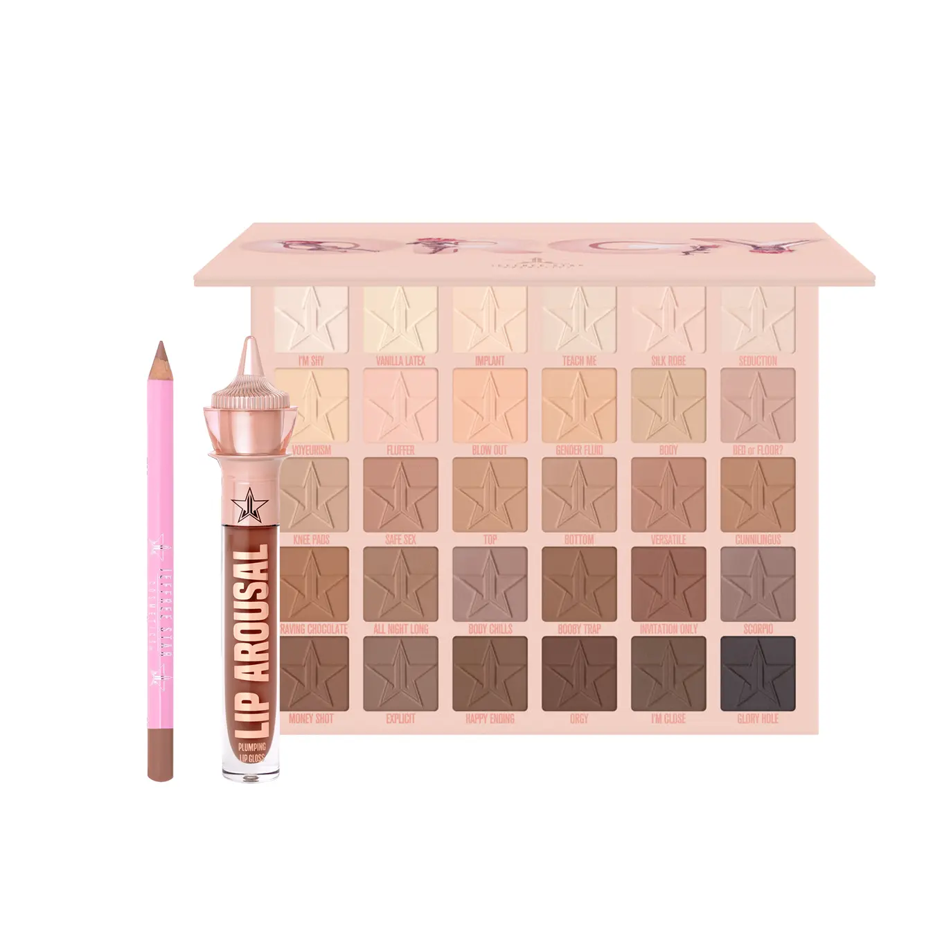 Hot Date Makeup Bundle - Includes Velour Lip Liner 'Reverse Cowgirl,' Lip Arousal 'Craving Chocolate,' & O*** Palette
