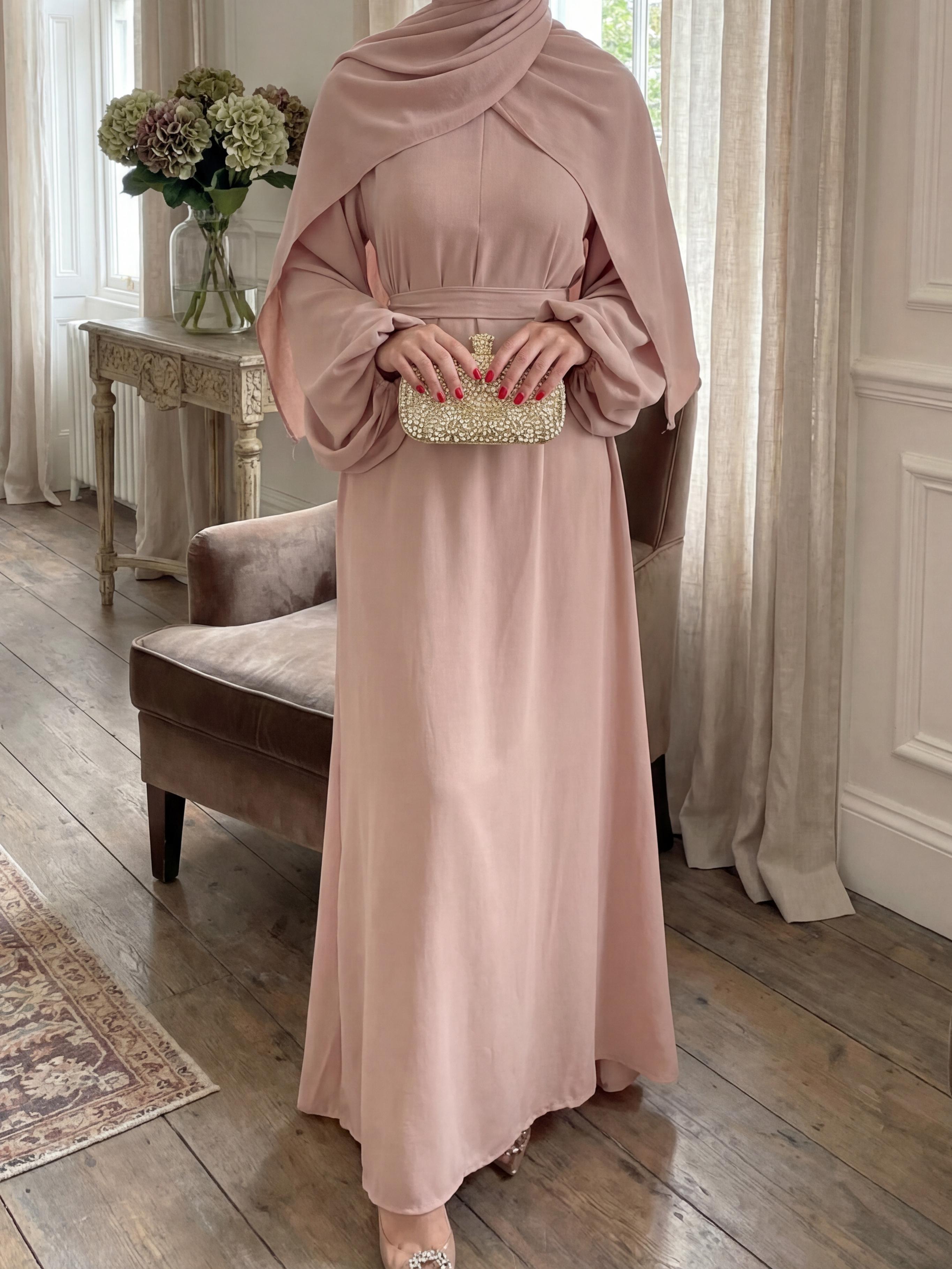 CL20 Women's Solid Color Elegant Abaya Dress, Wrinkle-free fabric Abaya Is Suitable For Daily Wear, Travel And Party,Simple and casual Modesty Muslim,Fashionweek Modern Pastel