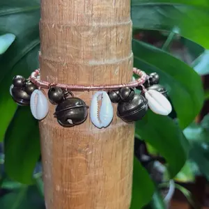 Handmade Copper Shells & Bells bracelet/anklet jewelry
