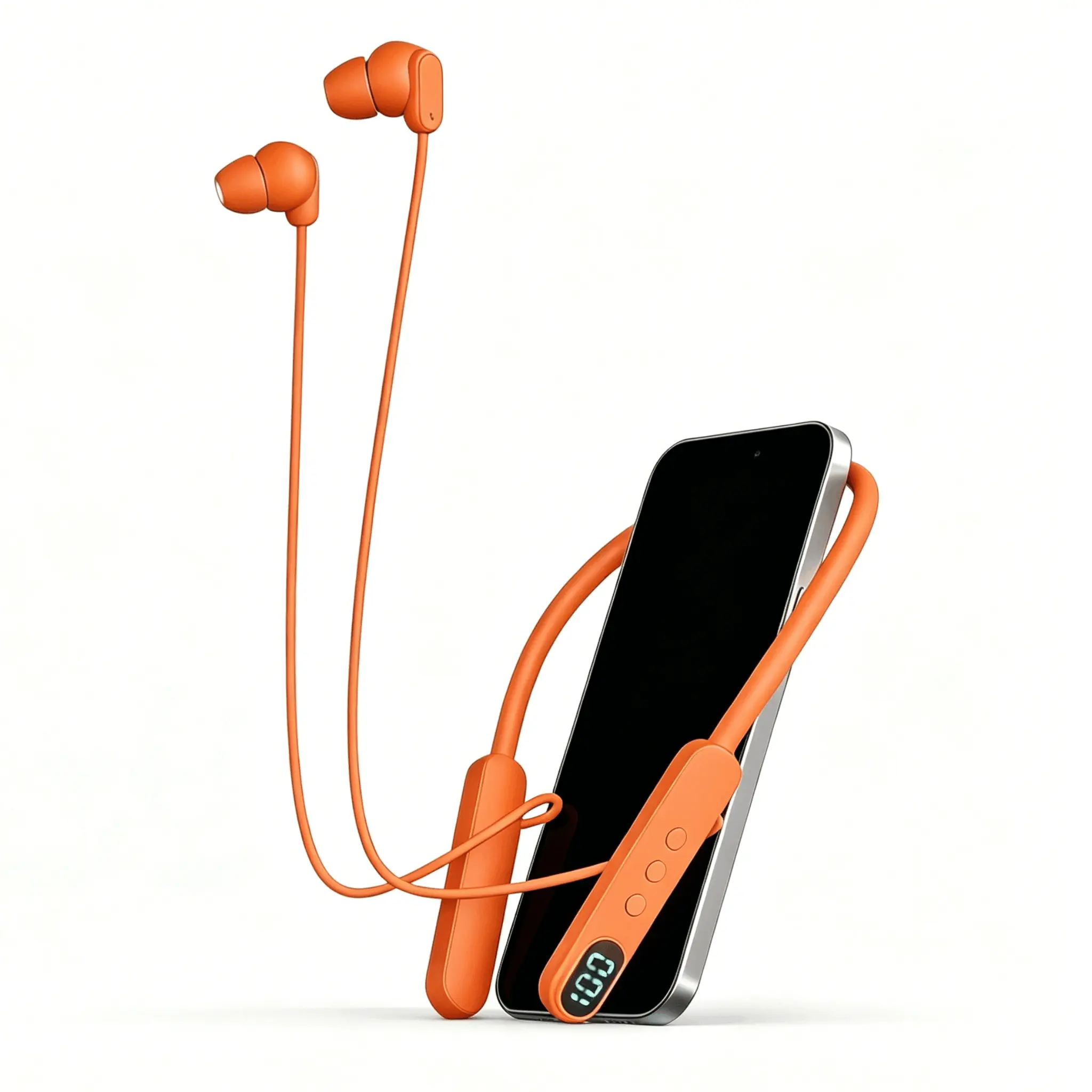 New Wireless Neckband Bluetooth Earbuds - In-Ear Silicone, Magnetic Snap, IPX4 Sweatproof, Fast Charging, Sound Isolation, MP3 Support, Hands-Free Calls, Type-C Charging, Compatible with Mobiles & Desktops, Travel Audio Accessories