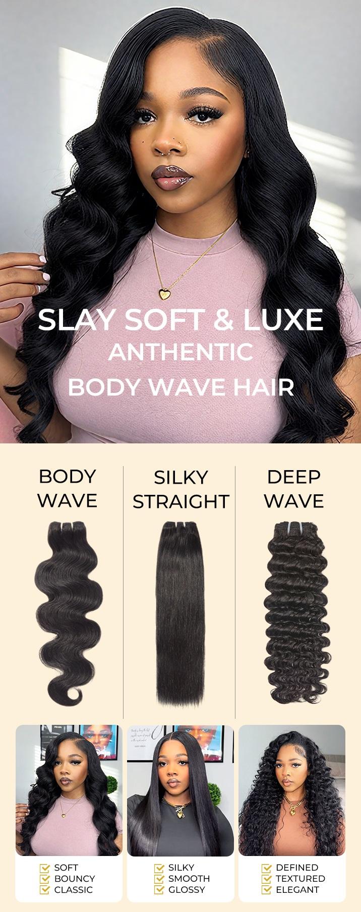 [Wequeen] Body Wave Human Hair Bundles 12"-36" Brazilian 100% Human Hair Budget Friendly No Tangles No Shedding Hair Natural Black Color