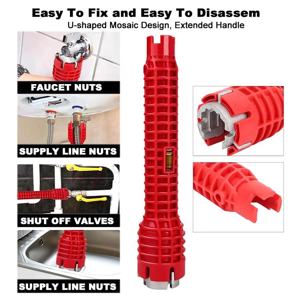 【FaddishDeal】Multi-function faucet and sink drain installation tool, 8-in-1 adjustable sink key, faucet sink, faucet key tool, odorless sink key, bathroom, kitchen