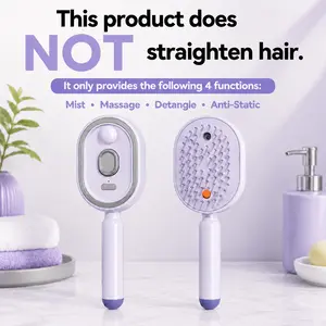 【Not straightened】Electric Spray Air Cushion Massage Comb, Self-Cleaning Anti-Tangle Hair Brush, Anti-Static Volumizing Scalp Massage Brush for Dry Frizzy Hair Care, No Essential Oil Included