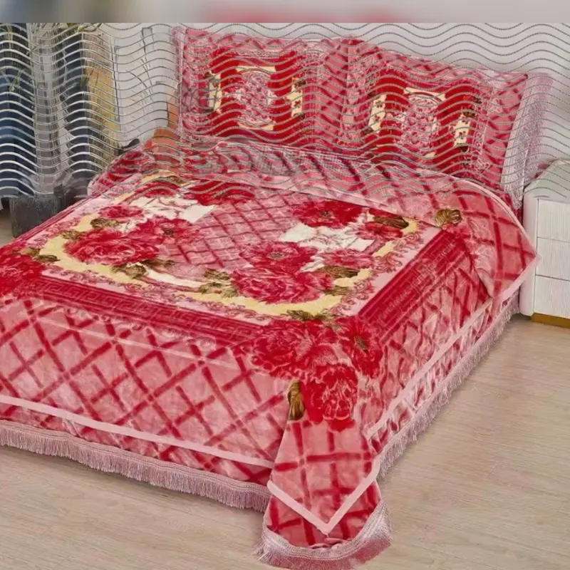 Luxury 4-Piece King Size Hotel Style Bedding Set, Soft Decorative Household Bedspread Blanket Set, Decorative Bedding Set