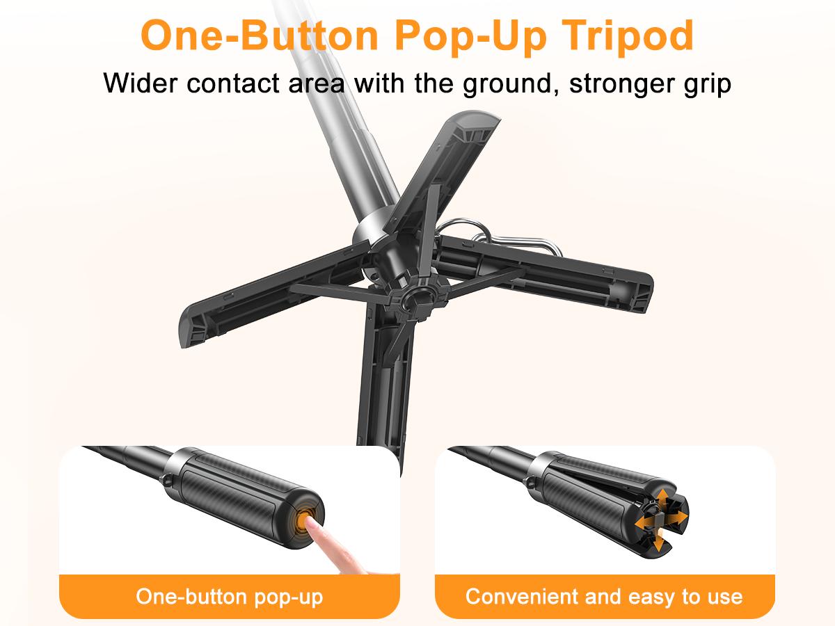 2026 Upgraded 4-in-1 Magnetic Selfie Stick: 25in Extended Length, Enhanced Stability, Wireless Bluetooth Remote, 360° Rotation, Universal Phone Fit