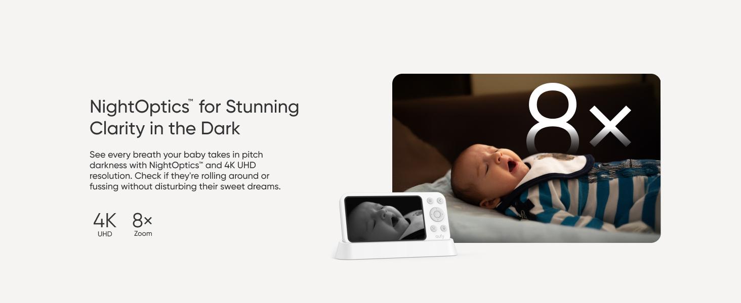 eufy E21 Baby Monitor, with 4K Camera, Hybrid Wi-Fi and No Wi-Fi Connection, App and Monitor Control, Ultra-Clear Night View, Pan-Tilt, 8× Zoom, Portable Camera with Built-In Battery, ANR, Smart Alerts|Spingtok eufy E21 Baby Monitor, with 4K Camera, Hybrid Wi-Fi and No Wi-Fi Connection, App and Monitor Control, Ultra-Clear Night View, Pan-Tilt, 8× Zoom, Portable Camera with Built-In Battery, ANR, Smart Alerts|Spingtok