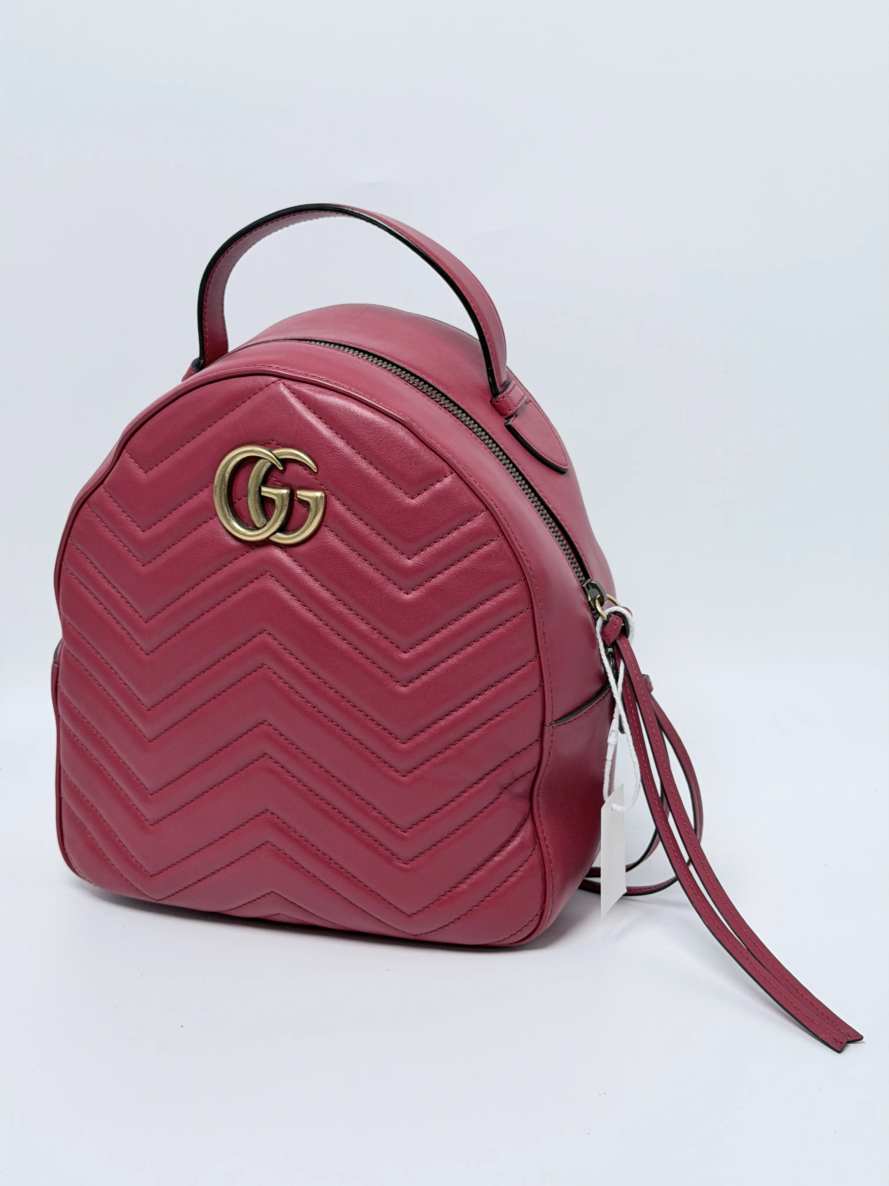 Pre-owned GUCCI GG Leather Backpacks Marmont Matelassé Backpack GG22JX