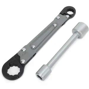 Plumbing Tools Angle Stop Wrench Kit – Adjustable Wrench Professional Plumber Wrench Tools for Installing New Compression Angle Stops and Removing Compression Rings-Silver Tool Kit