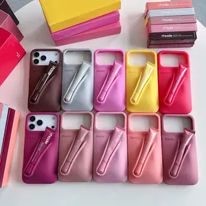 RHODE Premium Silicone iPhone Case with Lip Balm Holder – Compatible iPhone 11 12 13 14 15 16 17 Pro Max