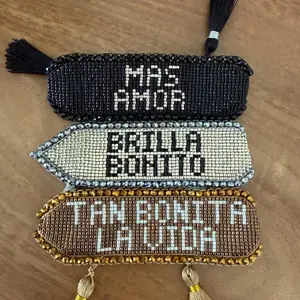 Spectacular Miyuki bracelets with positive messages.