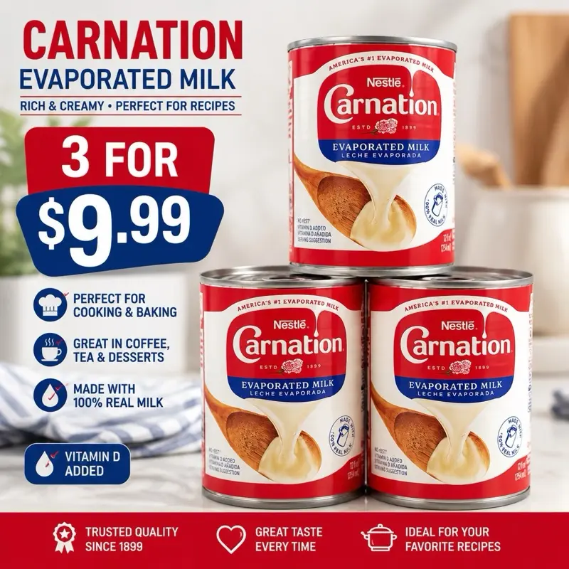 Carnation Evaporated Milk, 12 fl oz - 3-Pack Bundle