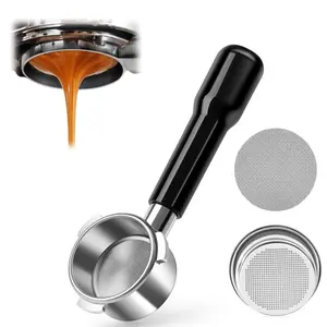 1 PACK 54 mm Bottomless Portafilter with Puck Screen 53.5mm and Stainless Steel Filter Basket Fits Barista Express and 54mm Machines