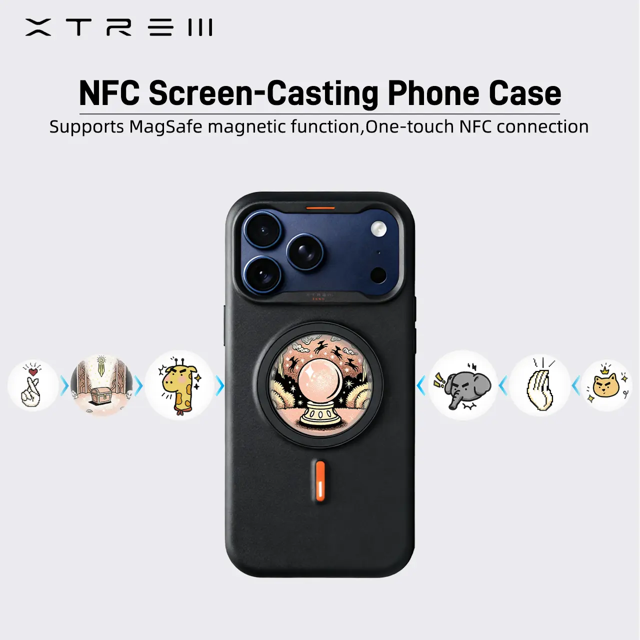 XTREM Smart E-Ink Phone Case for iPhone - NFC Instant Display, Ultra-Thin Customizable Cover for iPhone 14/15/16/17 Pro/Max Series phone cases Shockproof Smartphone