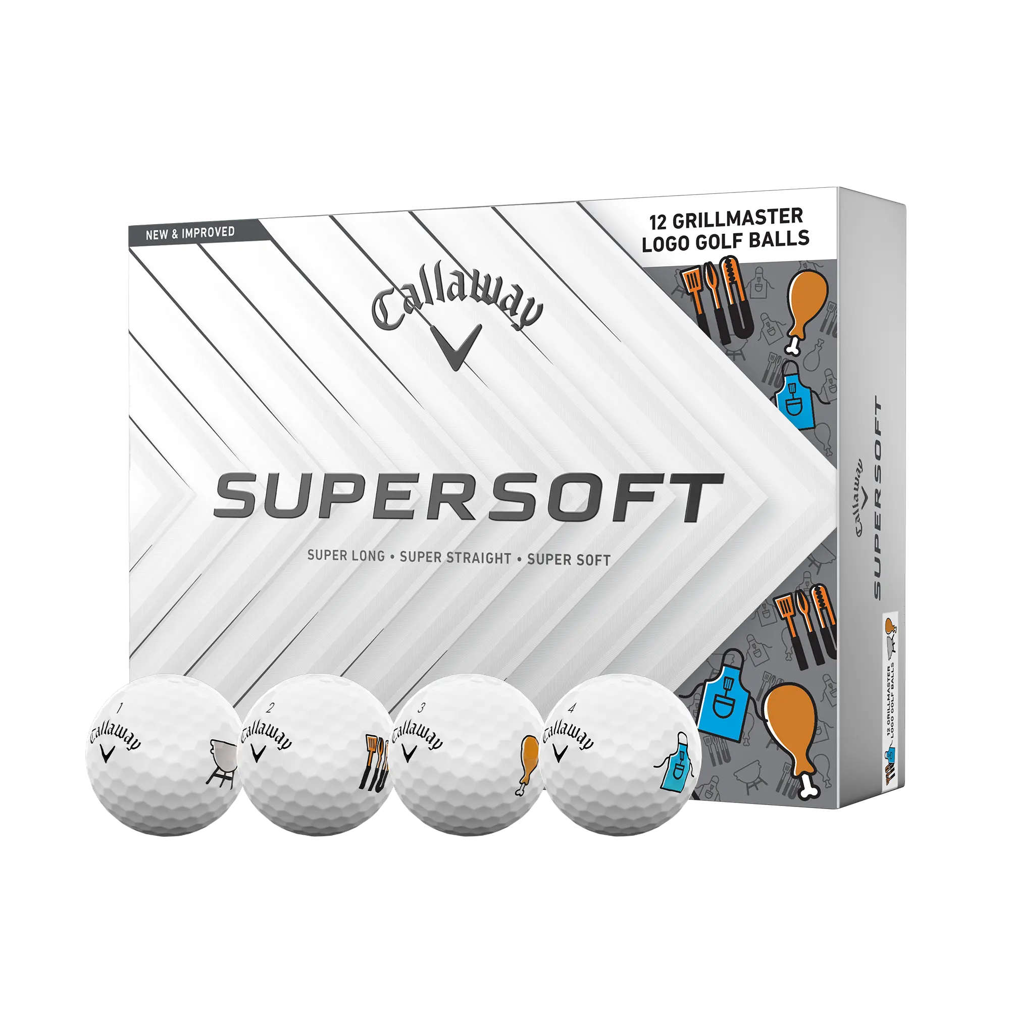 Callaway Golf Supersoft Father's Day Grillmaster Golf Balls in White