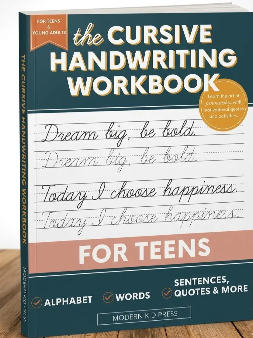 The Cursive Handwriting Workbook for Teens: Learn the Art of Penmanship in this Cursive Writing Practice book with Motivational Quotes and Activities for Young Adults and Teenagers Paperback – November 12, 2020