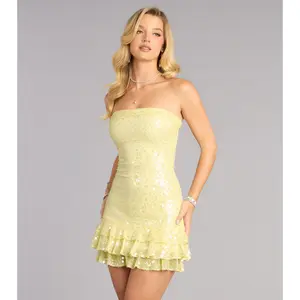 Shine Bright Strapless Sequin Mini Dress
