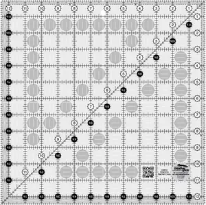 Creative Grids Quilt Ruler 12in x 12in Square – CGR12 – Made in USA, Non-Slip Grip Acrylic Quilting, Sewing, Crafting, Patchwork Ruler for Measuring & Cutting Fabric