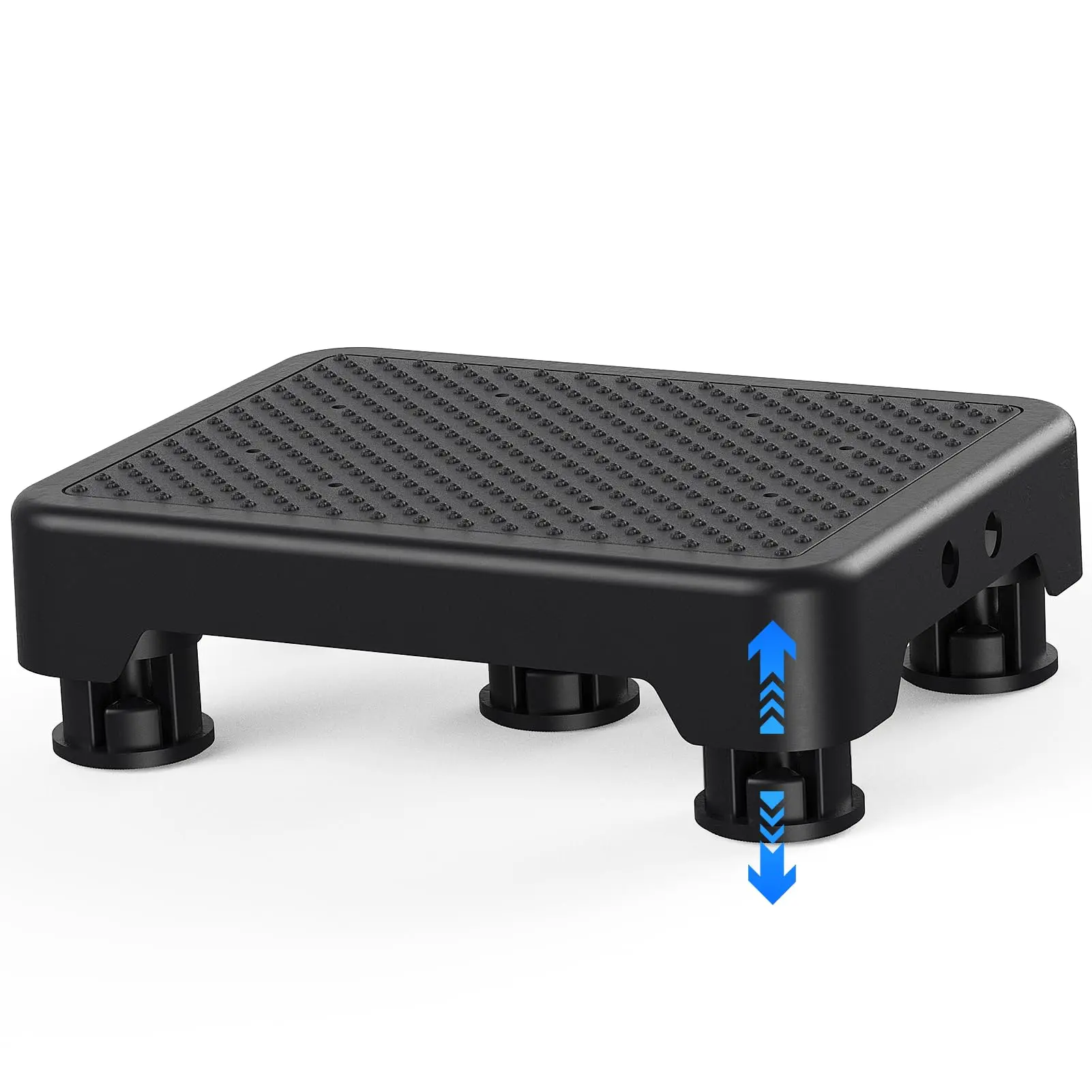 Adjustable Mobility Step Stool for Adults & Elderly, Anti-Slip and Detachable Platform, 600lbs Capacity, 16.5"d x 12.6"w x 2.76"h, Indoor-Outdoor Portable Stair Assist for Bathroom, Black